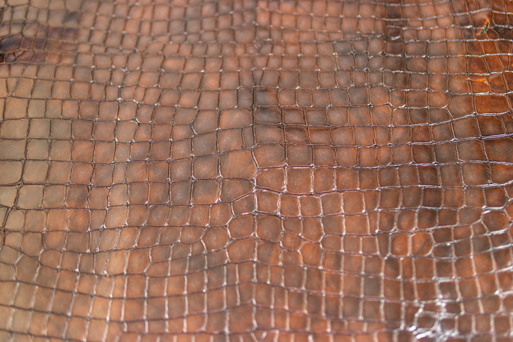 Brown Crocodile Calfskin